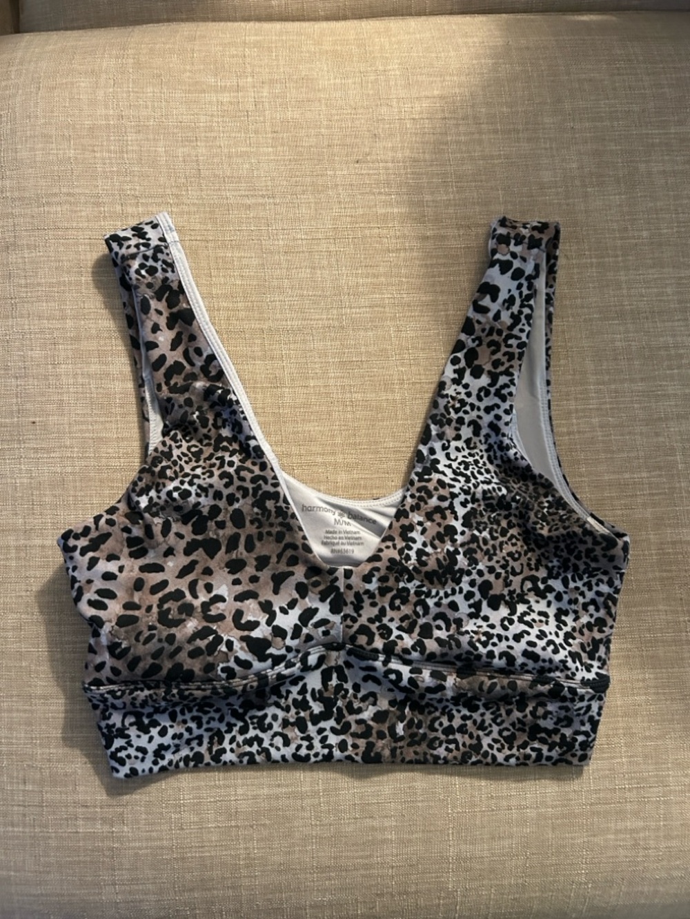 Leopard-Print Comfort Bralette in Taupe & Black